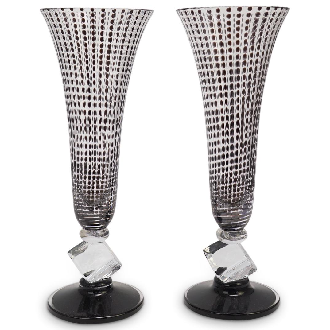 Pair of Chip Scarborough Art Glass Vases (1 of 5)