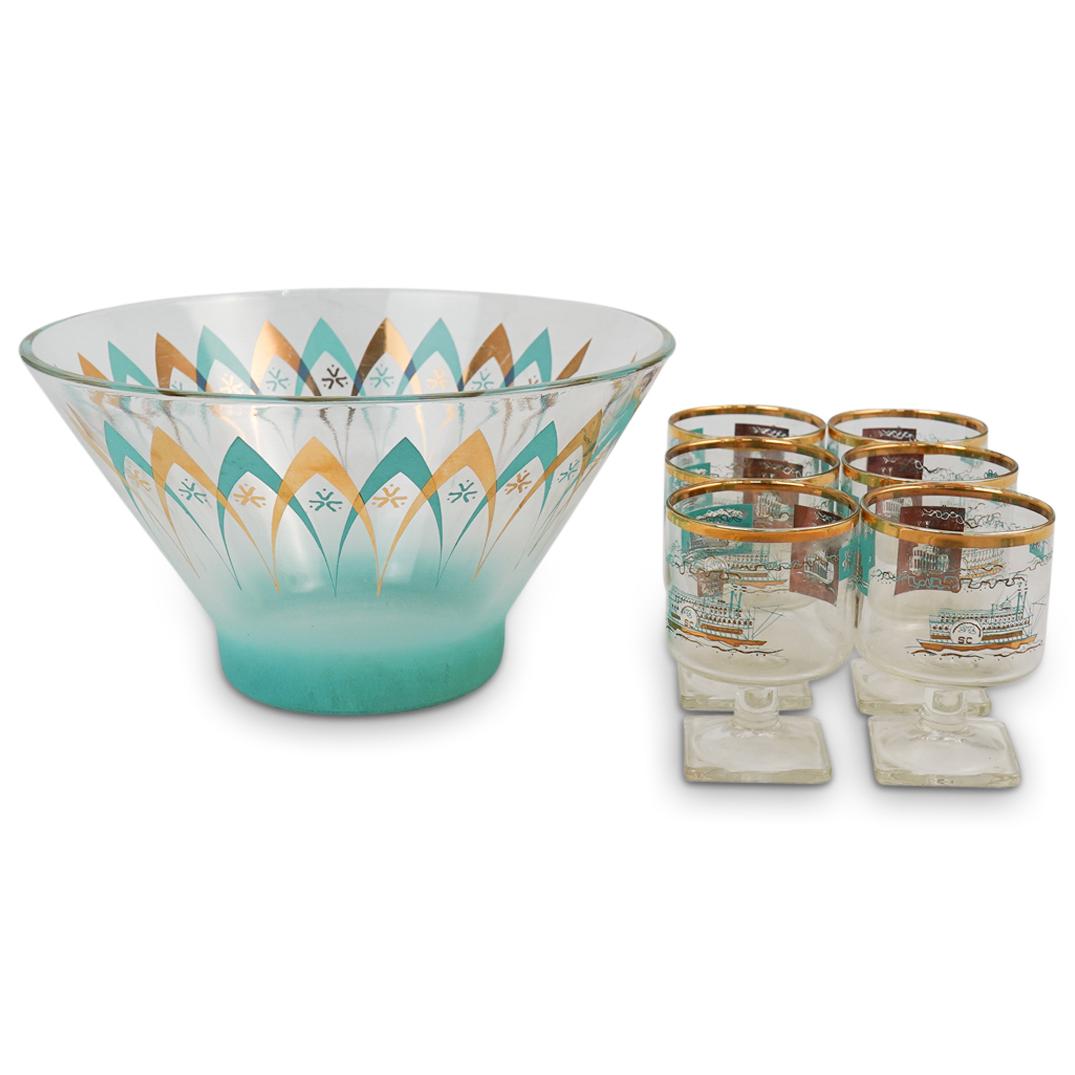 (7 Pcs) Mid-Century Bowl & Glass Set (1 of 4)