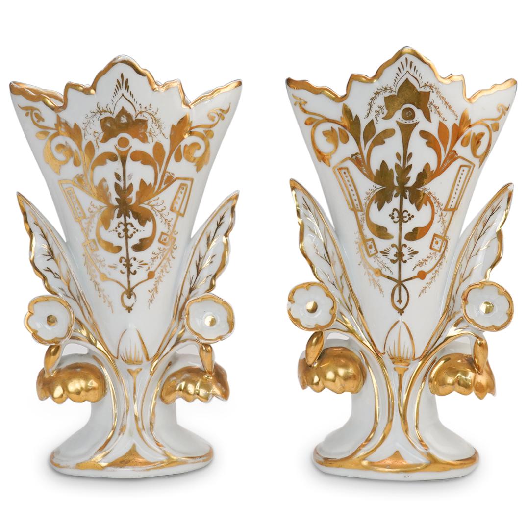 Pair Of Old Paris Porcelain Vases (1 of 5)