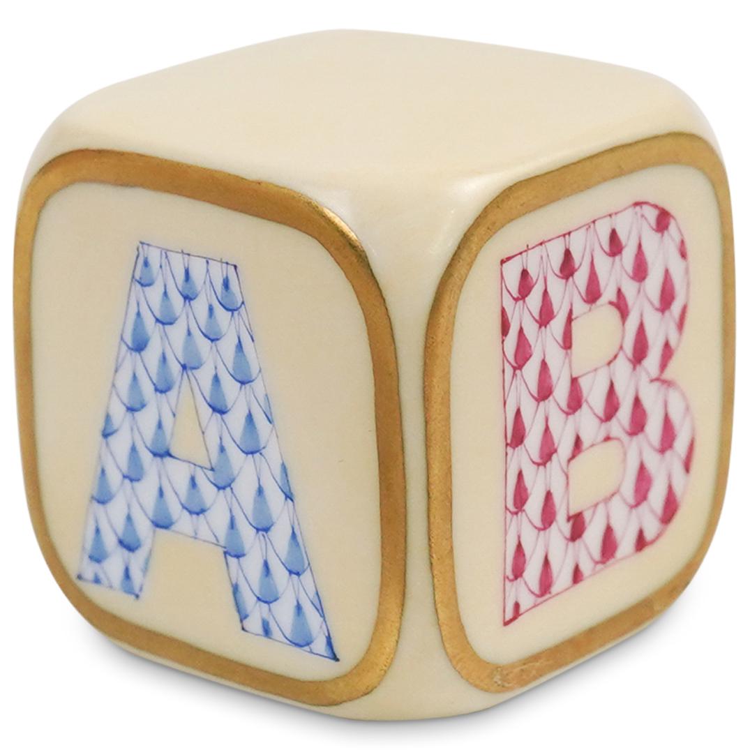 Herend Hungary ABC Porcelain Cube: DESCRIPTION: Herend Hungary ABC Porcelain Cube. Hand painted porcelain ABC multicolor cube from Herend. Since 1826 Herend has been world-renowned for exquisite hand-painted porcelain.CIRCA: 21st Centu