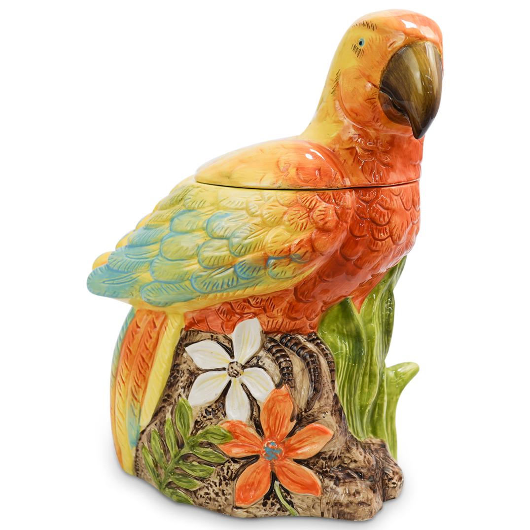Tropical Parrot Ceramic Cookie Jar (1 of 5)