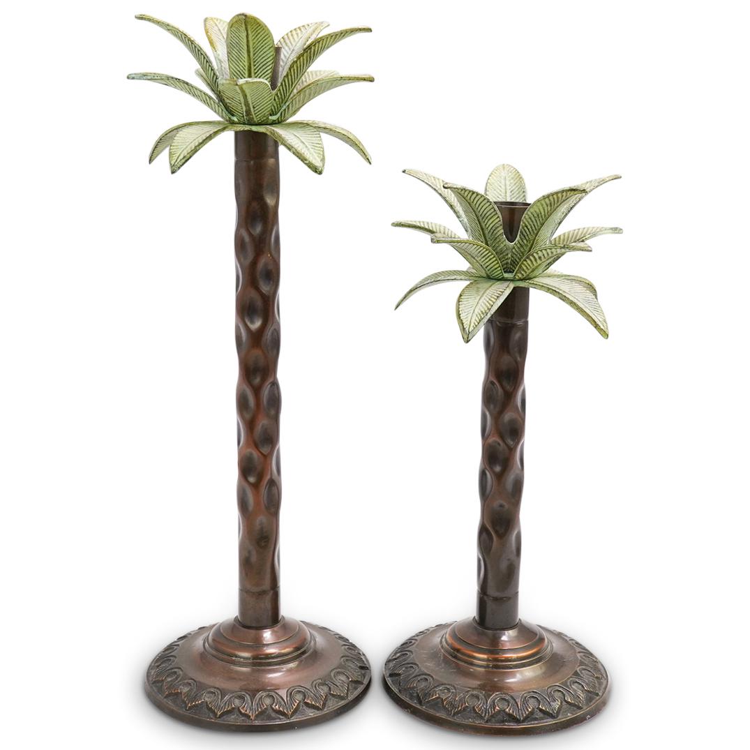 (2 Pc) Palm Tree Candle Holders (1 of 4)