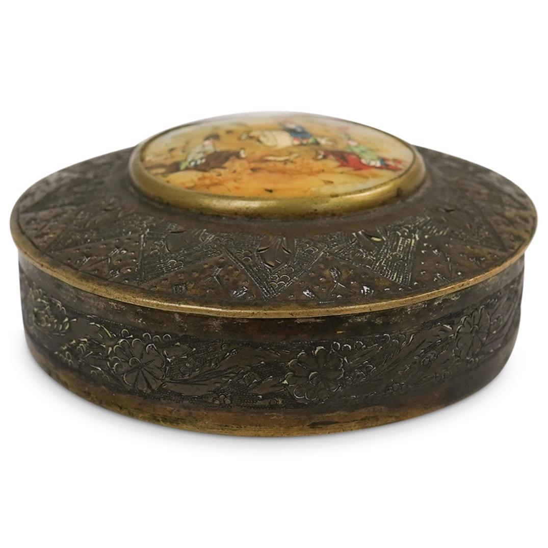 Antique Persian Mother of Pearl and Brass Box (1 of 4)