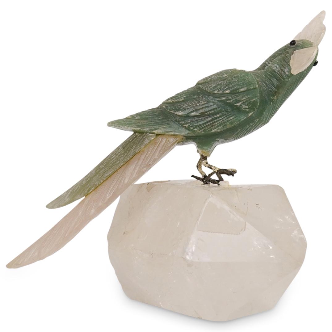 Carved Quartz Stone Cockatoo (1 of 3)