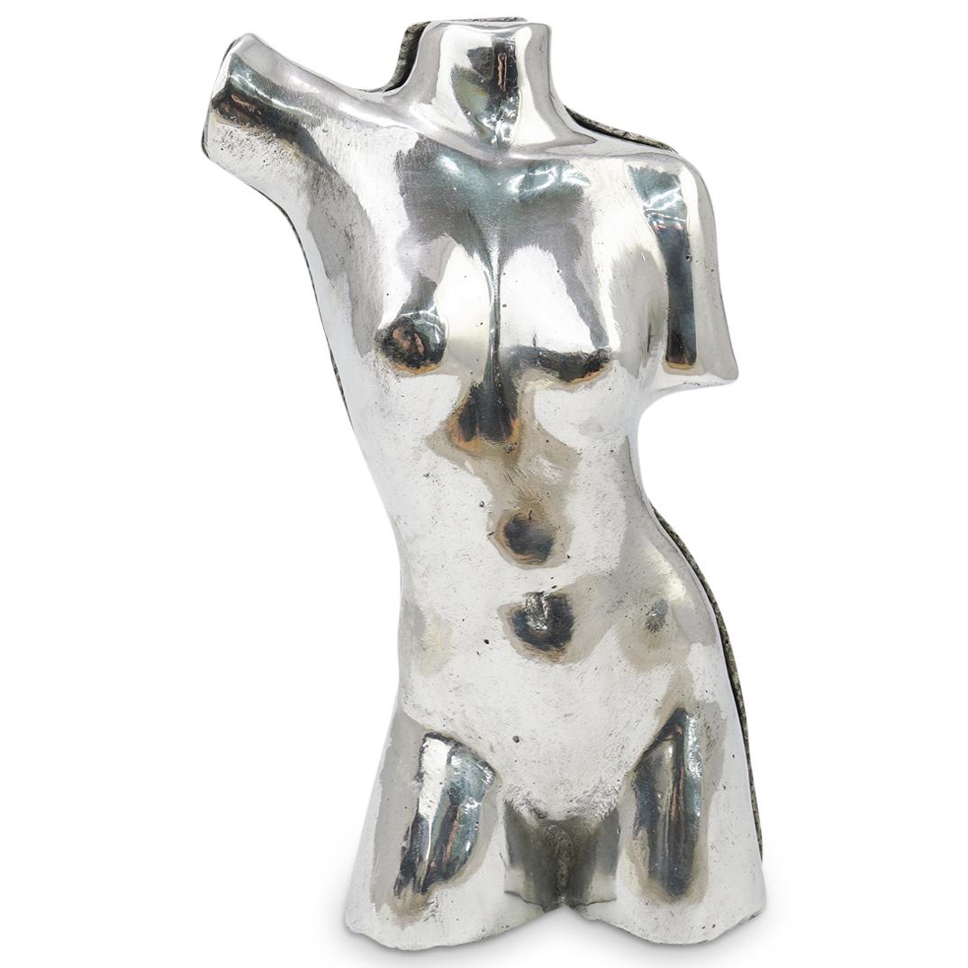 (2 Pc) Female Nude Torso Wall Decor Set: DESCRIPTION: ( 2pc) Two Piece Female Anatomical Decipher Nude Torso Aluminum Wall Decor Set. One piece representing the frontal side of the torso and second piece representing the back side of torso.C