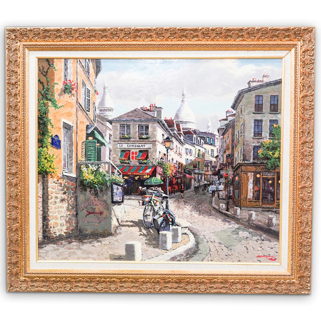 Sam Parker Hand Embellished Serigraph: DESCRIPTION: hand embellished limited edition serigraph on canvas by Sam Park, numbered and hand signed by the artist.CIRCA: 20th Cent.ORIGIN: USADIMENSIONS: H: 41" W; 47.5"CONDITION: Great condition.
