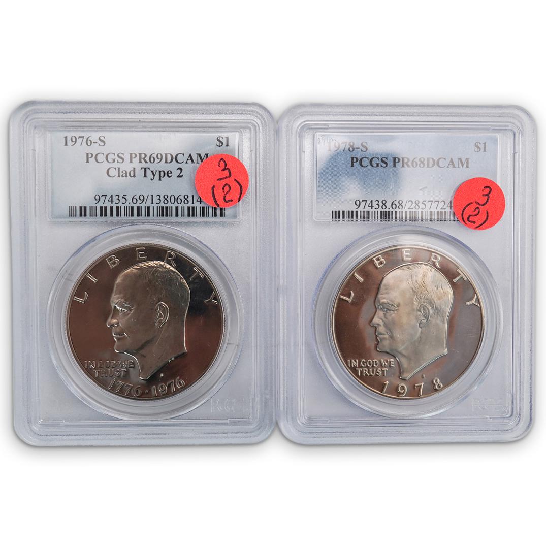 (2Pc)1978-S 1976-S (PCGS) Eisenhower Dollar (1 of 2)