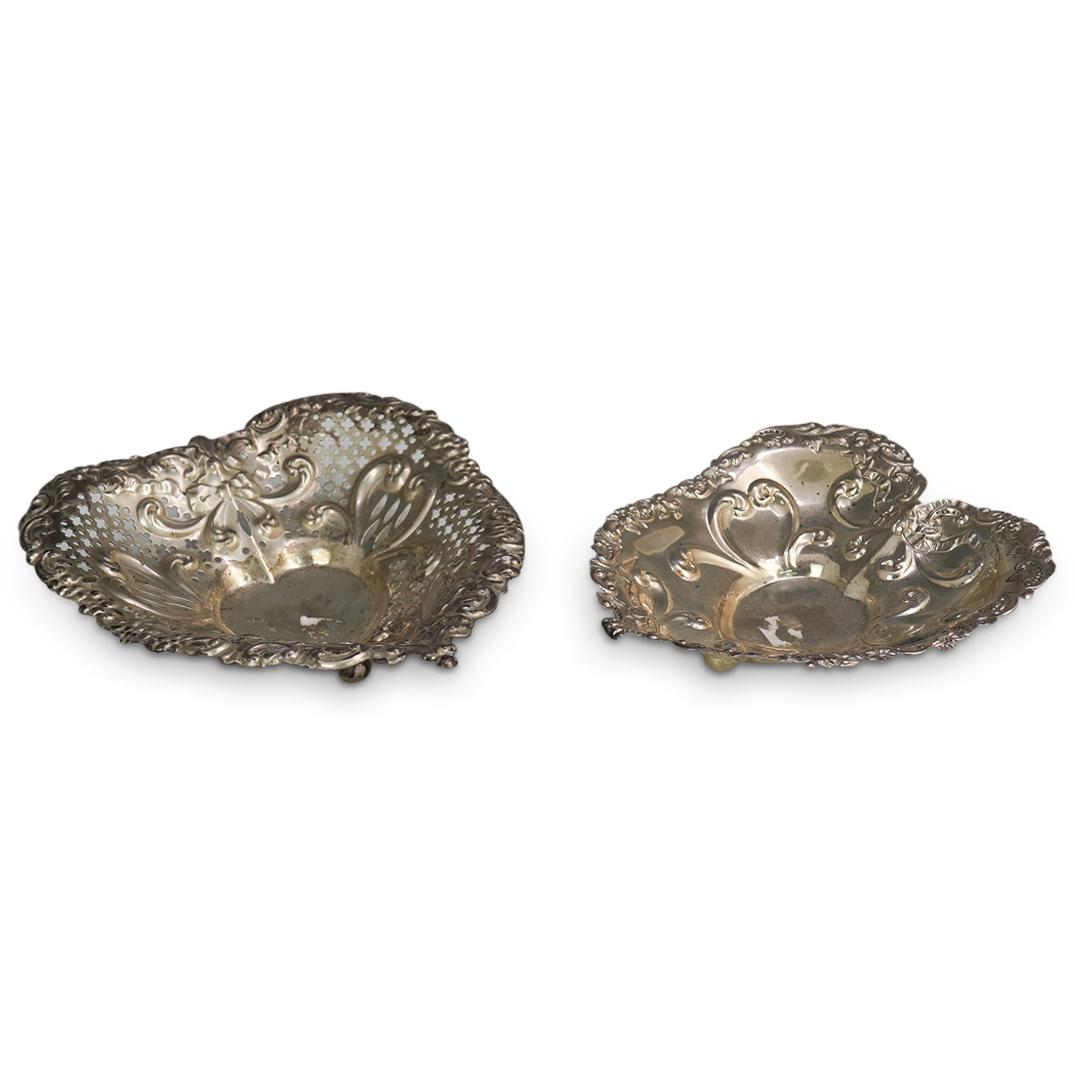 (2 Pc) Gorham Sterling Silver Heart Bon Bon Dishes (1 of 6)