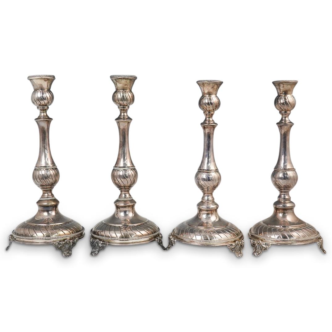 (4 Pc) Victorian Sterling Candlesticks (1 of 6)