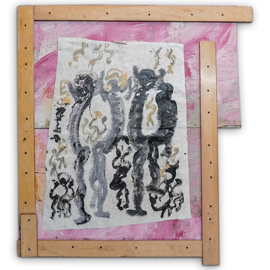 Purvis Young (American 1943-2010) Mixed Media Painting (1 of 5)