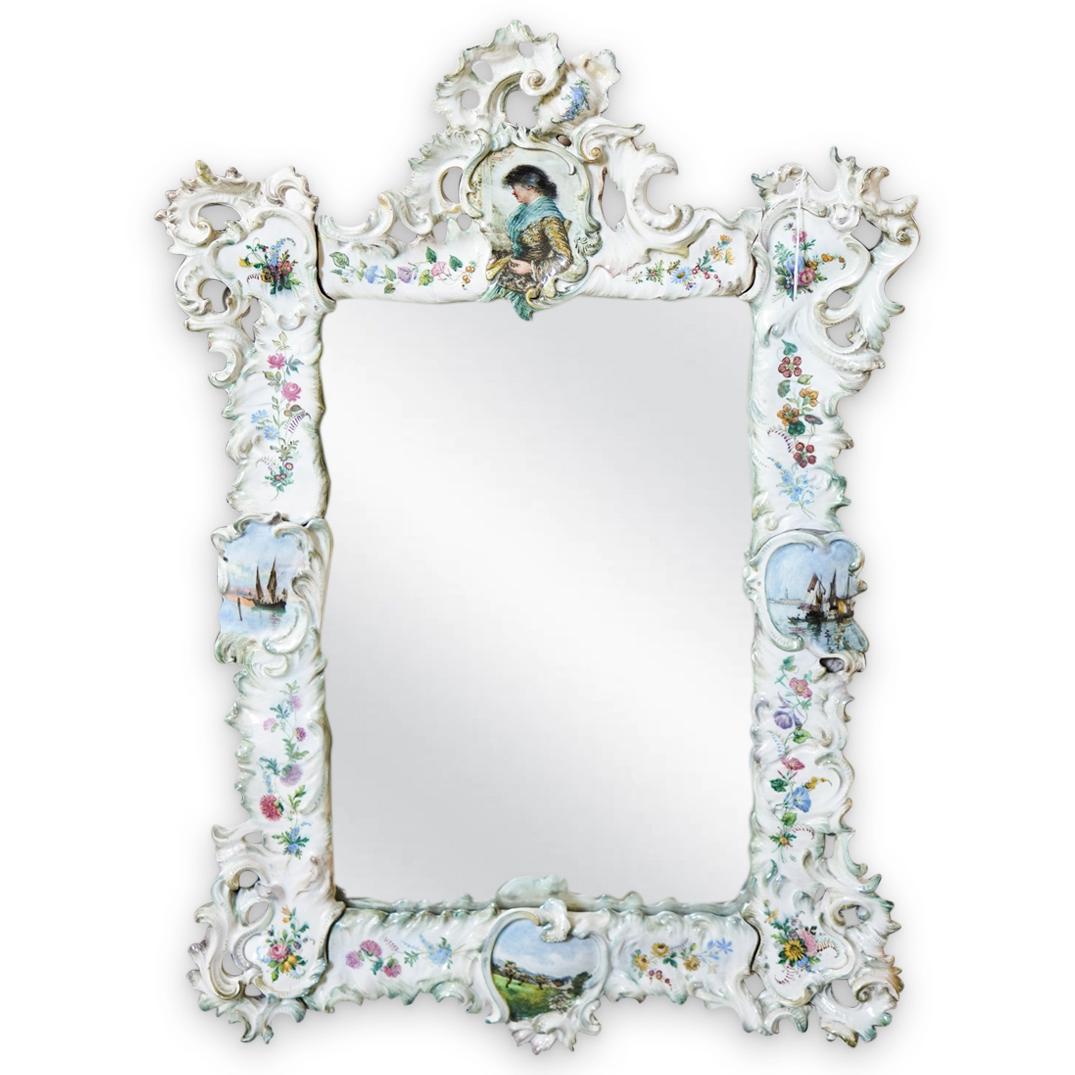 Antique Porcelain Hand Painted Mirror (1 of 5)