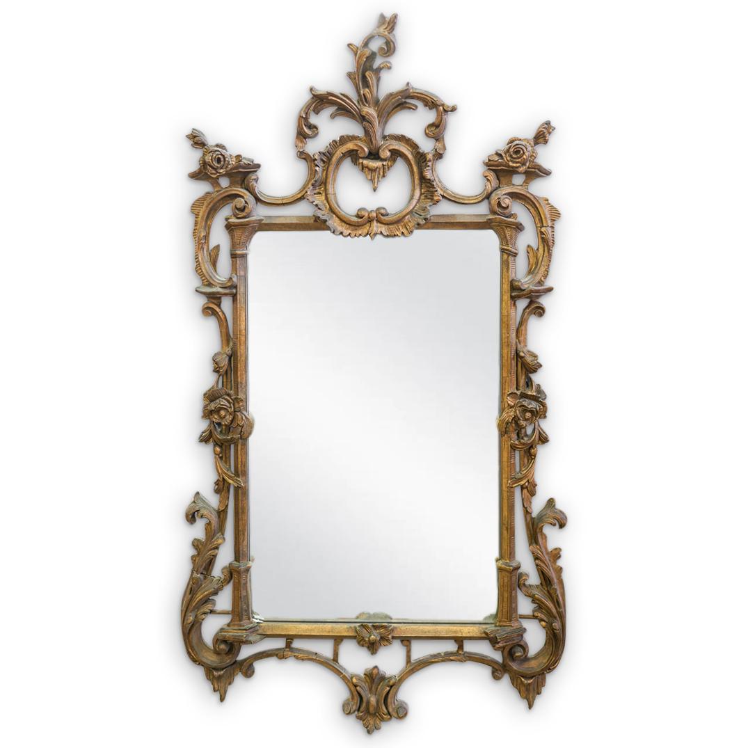 Antique Rococo Style Wooden Mirror (1 of 3)