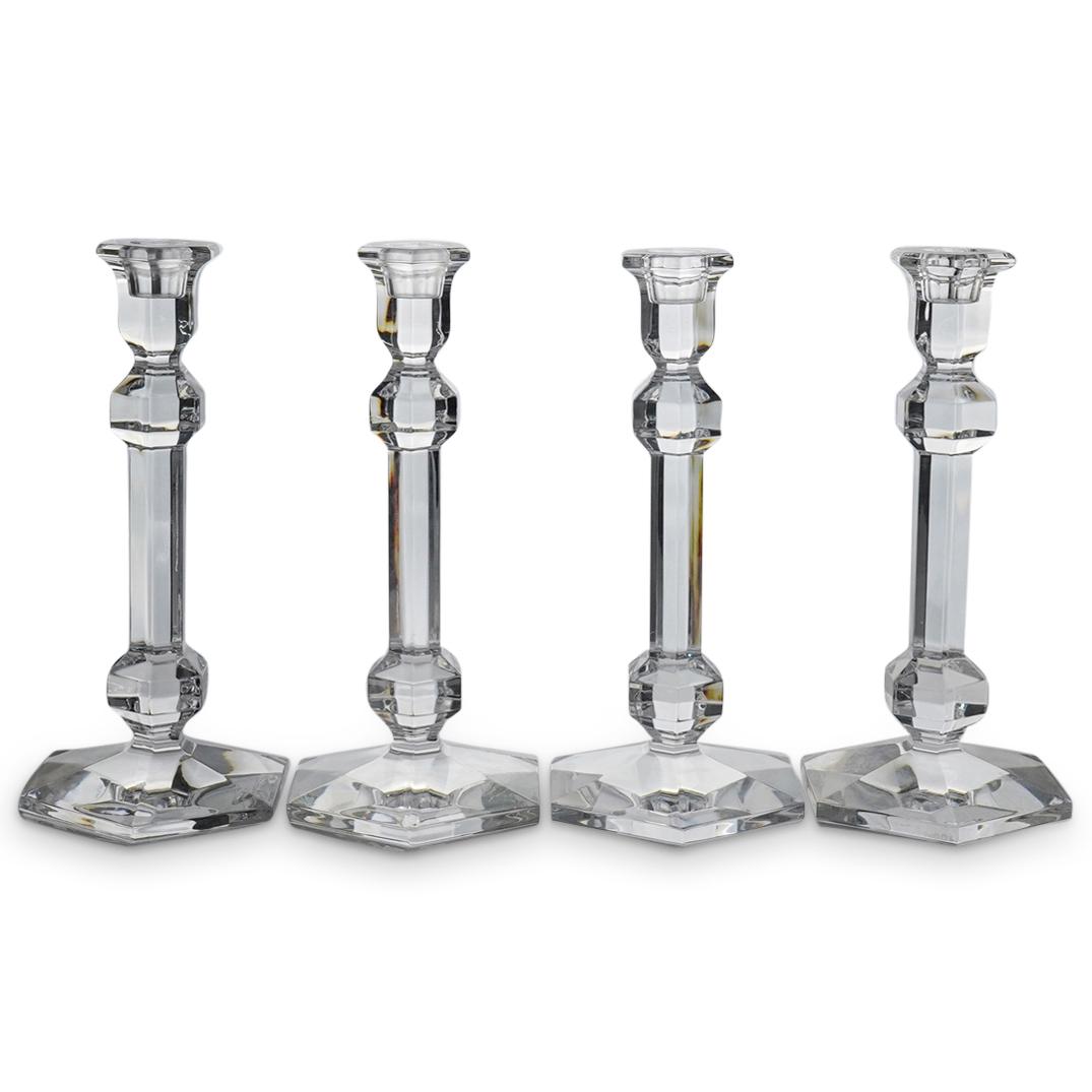 (4Pc) Val Saint Lambert Crystal Candlesticks (1 of 5)