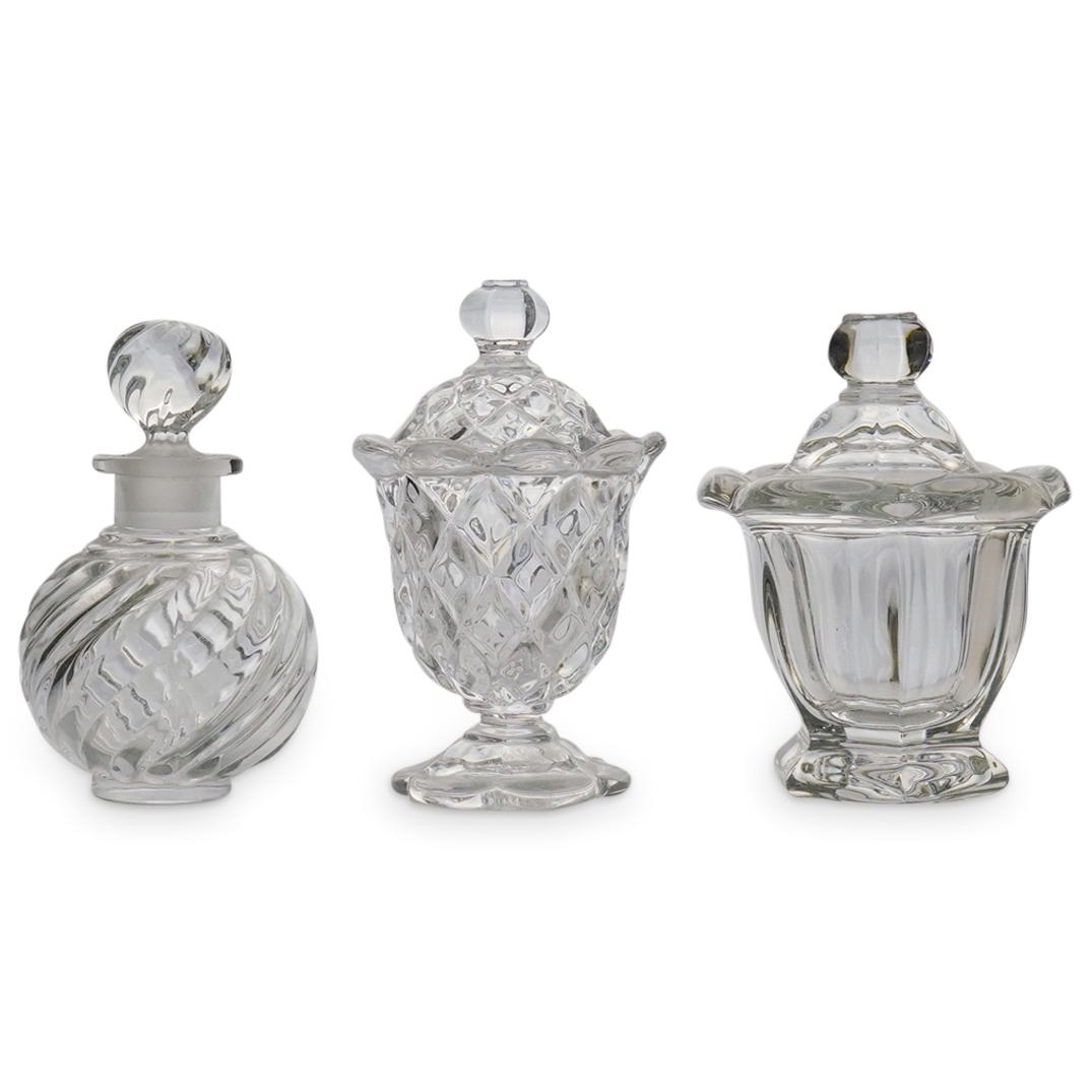 (3 Pc) Baccarat Crystal Mustard Jars (1 of 4)