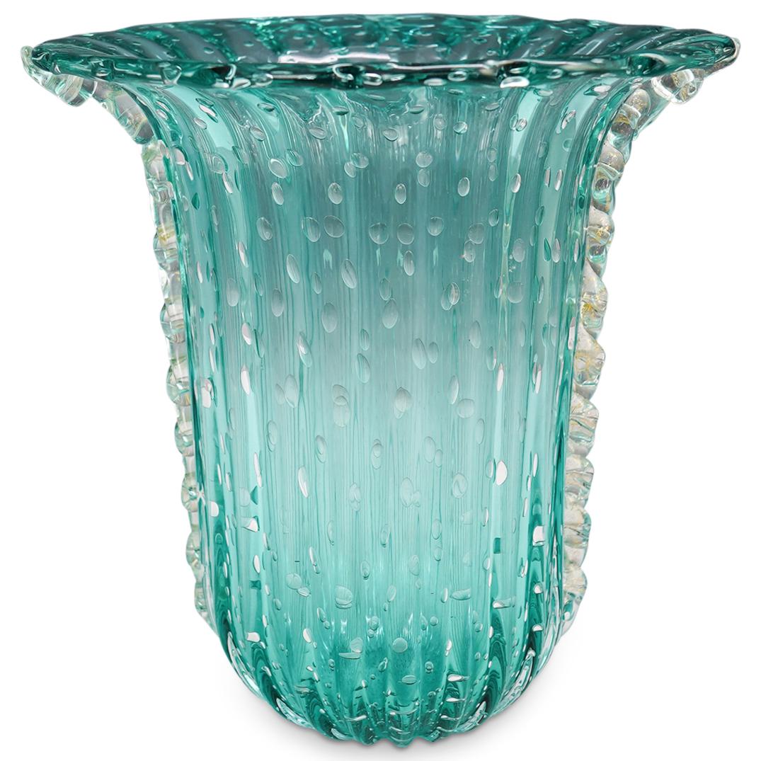 "Toso" Murano Green Glass Vase (1 of 6)
