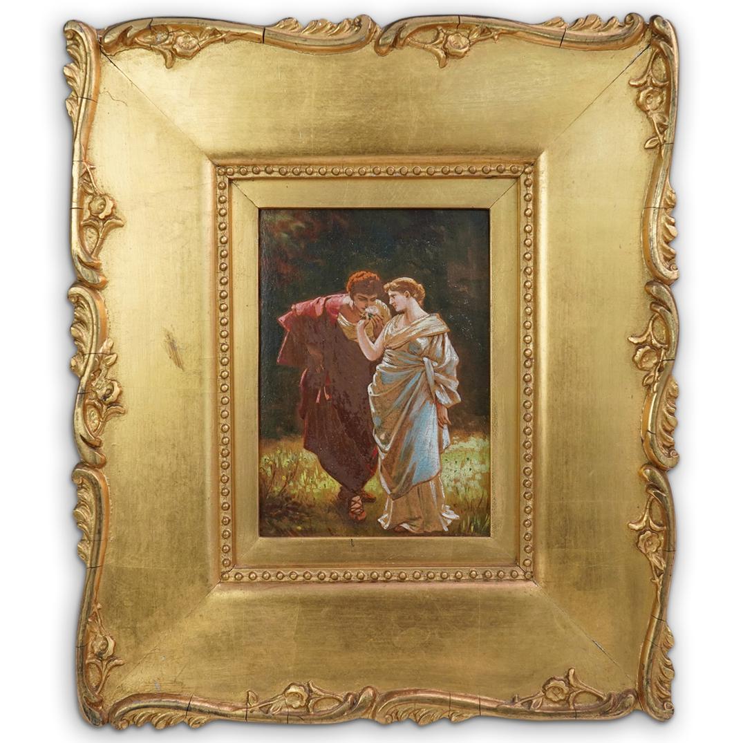 Antique Enamel and Bronze Framed Plaque (1 of 2)