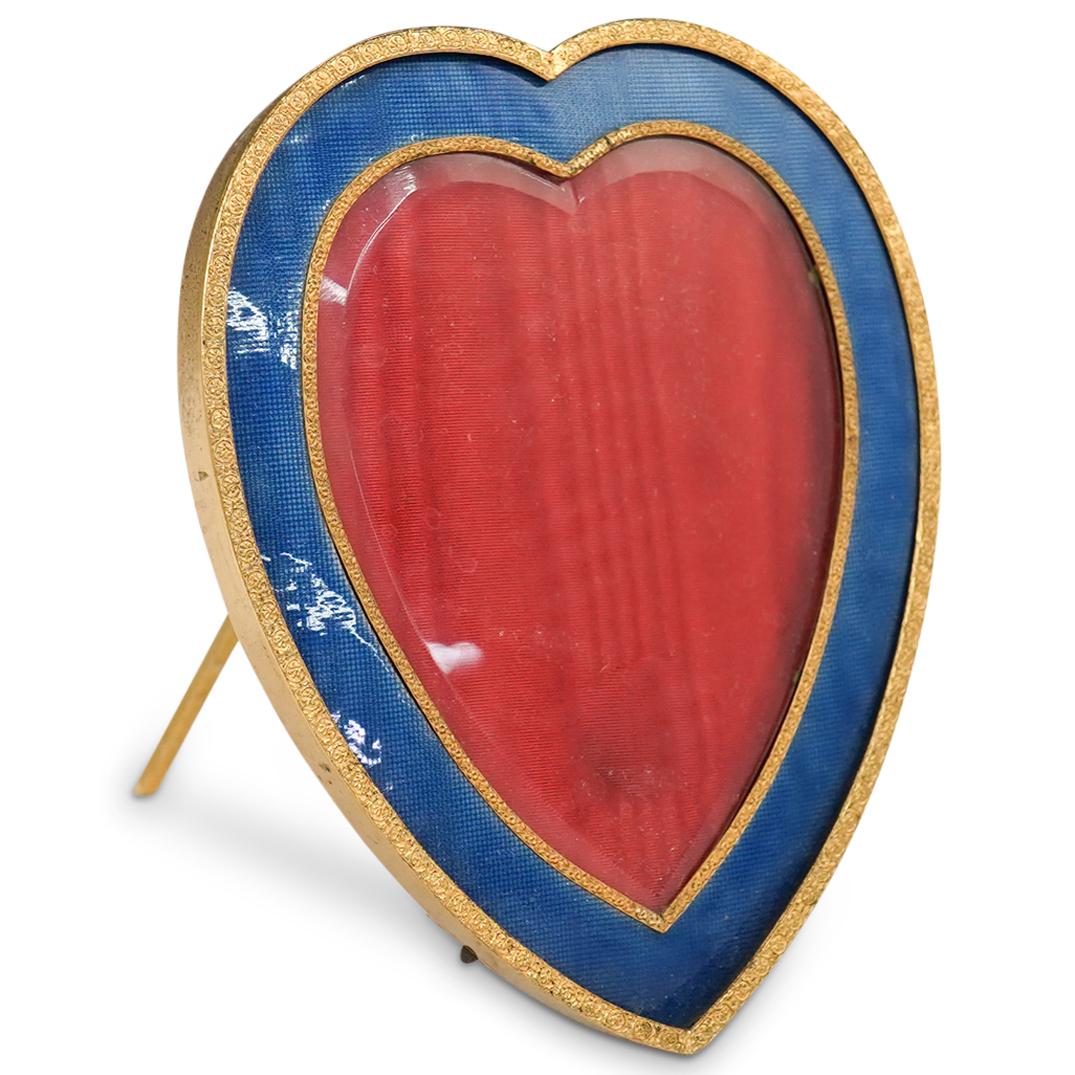 Antique Enameled Bronze Heart Frame (1 of 3)