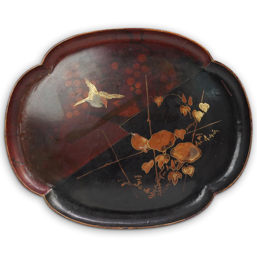 Japanese Lacquer Wooden Tray (1 of 4)