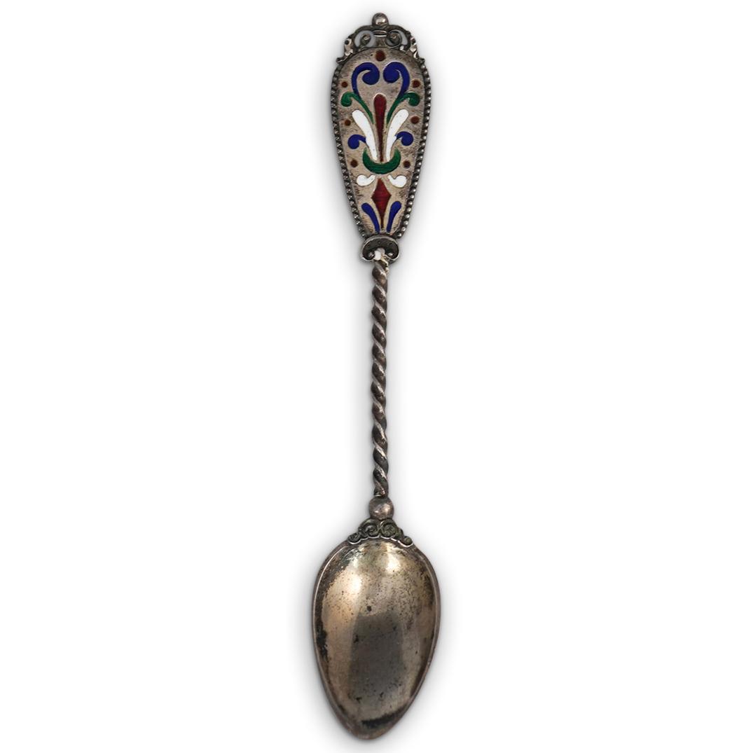 Antique Russian Silver Enamel Spoon (1 of 3)