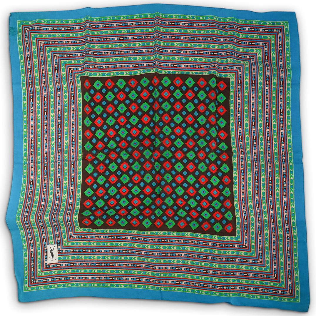 YSL Yves Saint Laurent Silk Scarf (1 of 3)