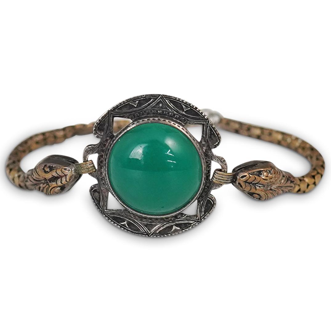 Etruscan Snake & Semi-Precious Stone Bracelet (1 of 2)