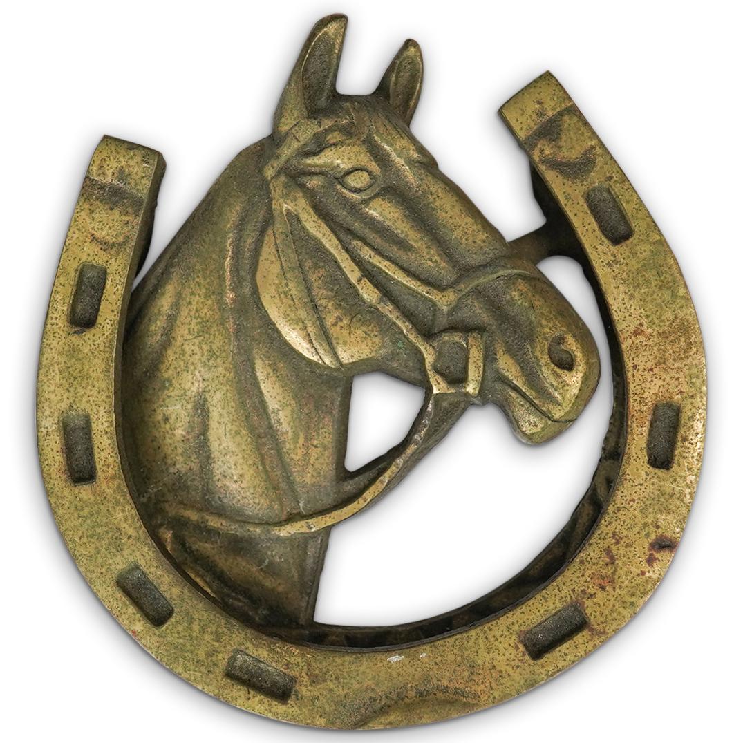 Vintage English Brass Horse Door Knocker (1 of 3)