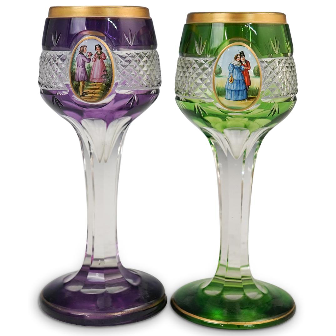 Pair Of Bohemian Crystal Goblets (1 of 4)
