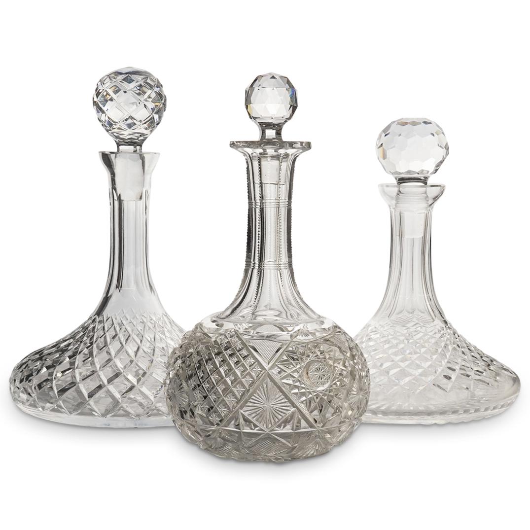 (3Pc) Crystal Cut Decanters (1 of 5)