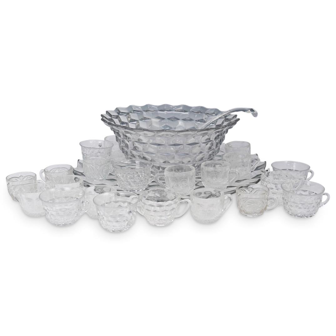 (24 Pc) Glass fruit Punch Bowl Set (1 of 6)