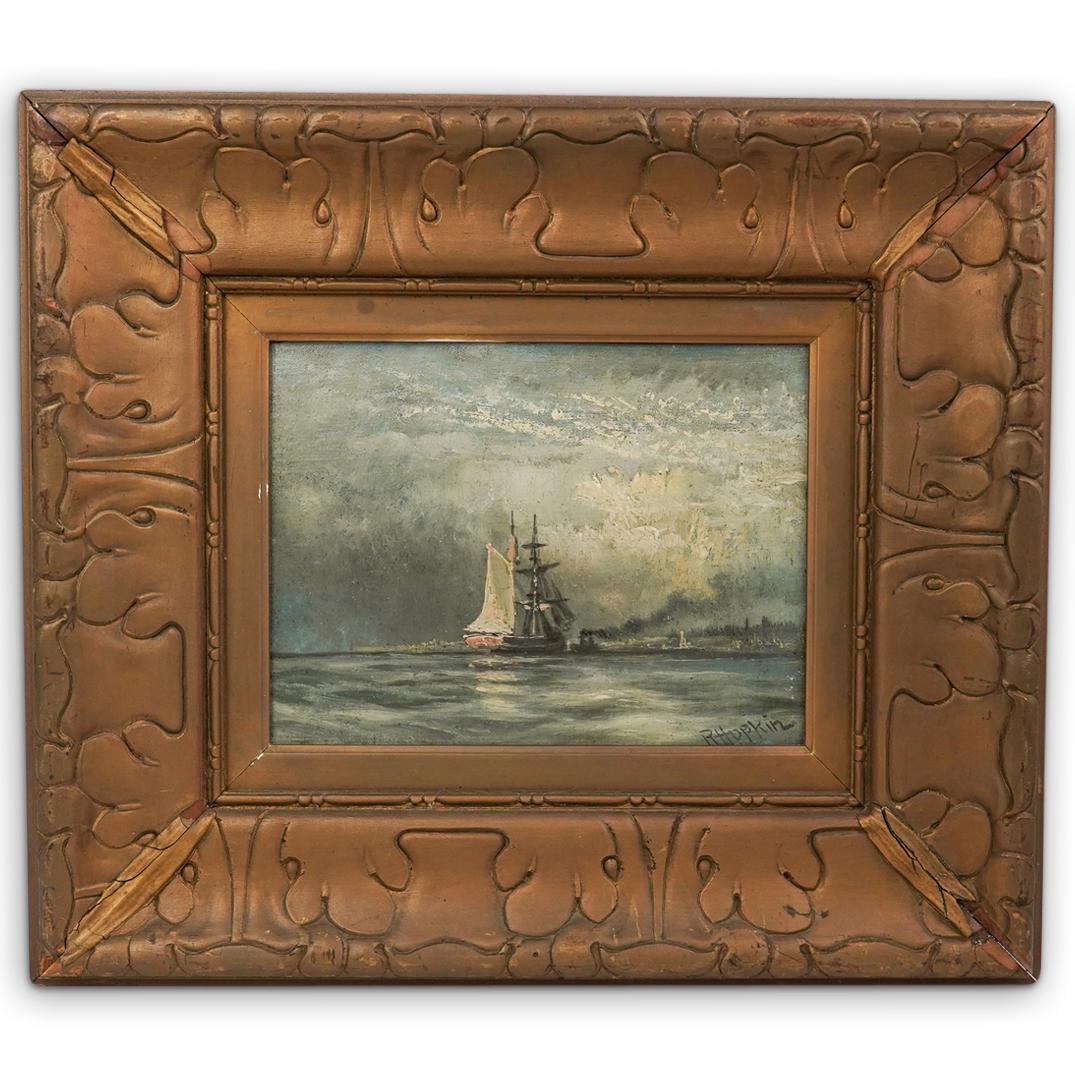 Robert Hopkin (1832- 1909) Seascape Oil Painting (1 of 4)