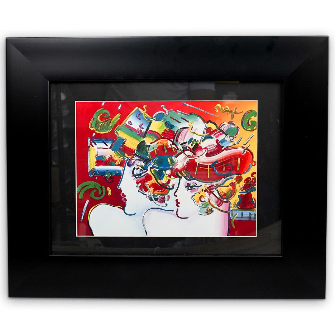 Peter Max "Mondrian Ladies" Mixed Media Painting (1 of 3)