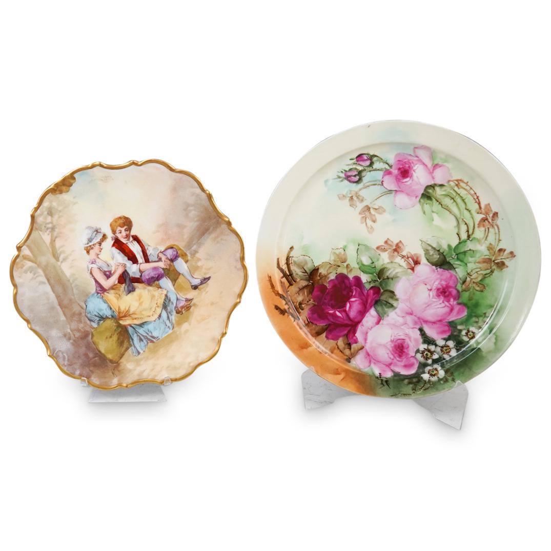 (2 Pc) Hand Painted Porcelain Plates (1 of 4)