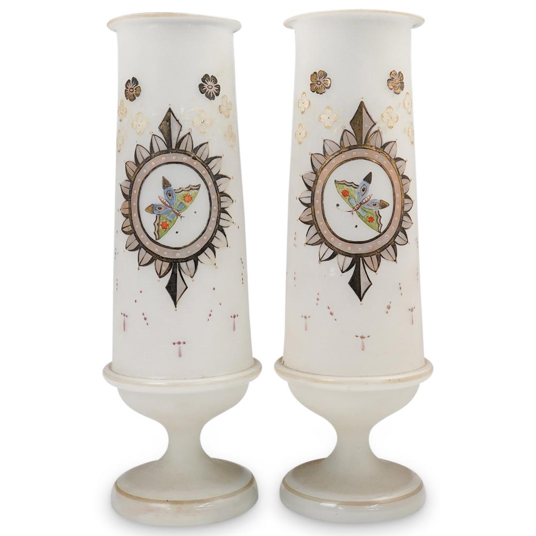 (2 Pc) Mid Century Tall Butterfly Vases (1 of 4)