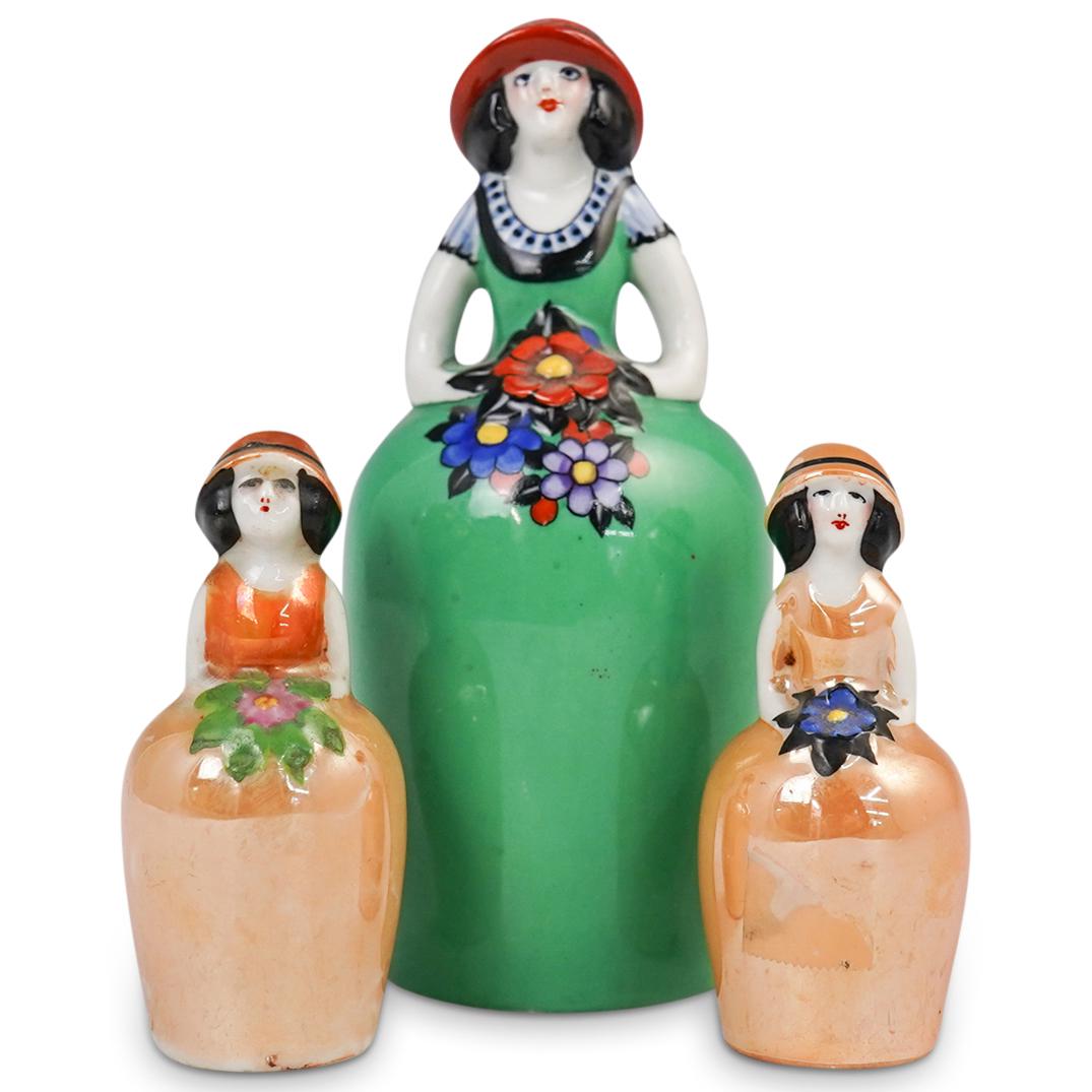 (3 Pc) Noritake Figural Salt & Pepper Porcelain Shakers (1 of 4)