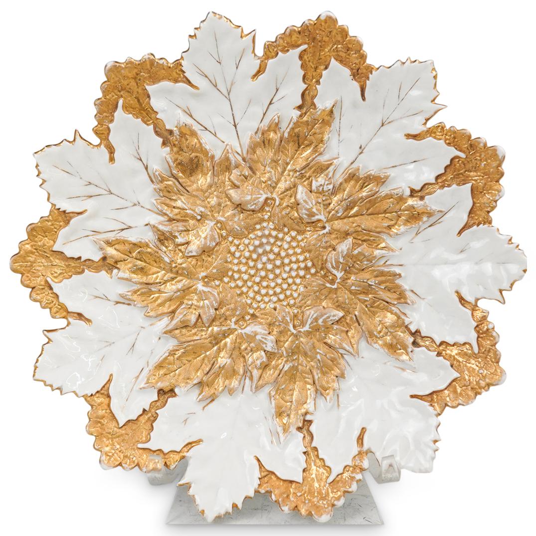 Antique Meissen Porcelain Grape Leaf Plate (1 of 3)