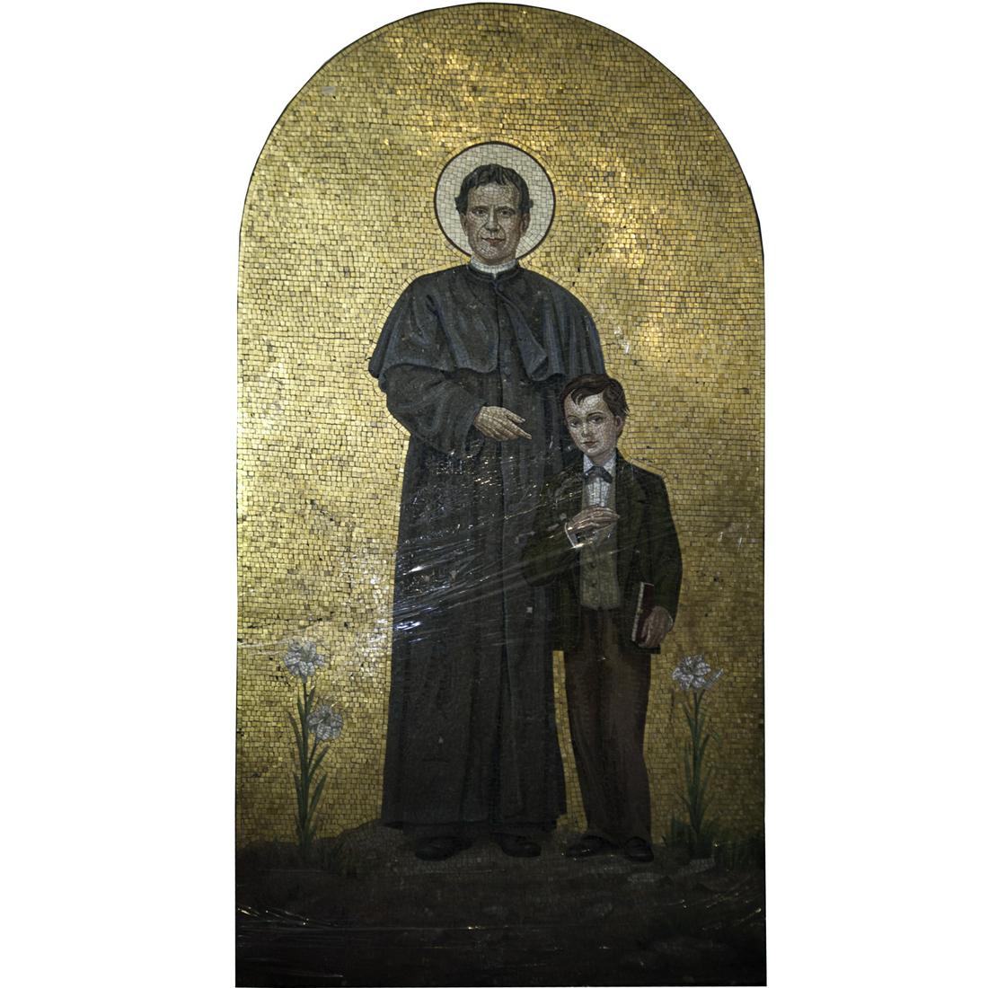 19th Ct. Continental Macro Mosaic of Saint John Bosco (1 of 3)