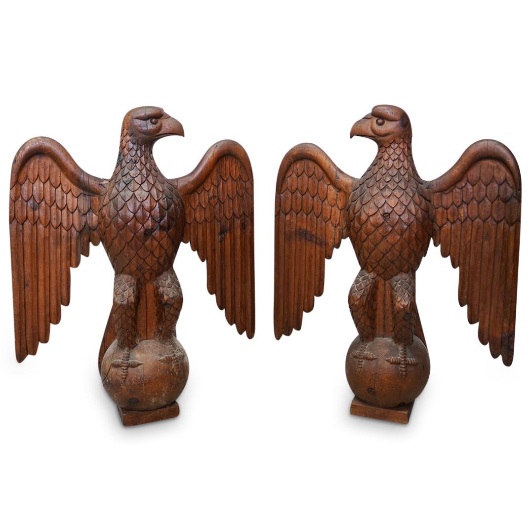 19th Cent. Carved Federalist Wooden Courthouse Eagles (1 of 6)