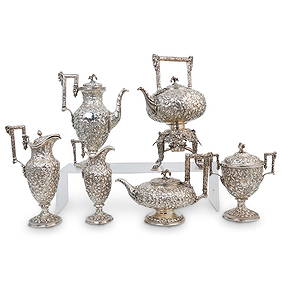 S. Kirk & Sons Sterling Silver Repousse Tea Set (1 of 19)