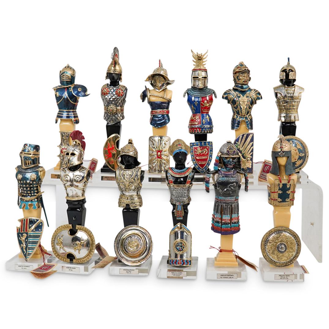 (12Pc) Etruria Silver Armor Statue Set (1 of 10)