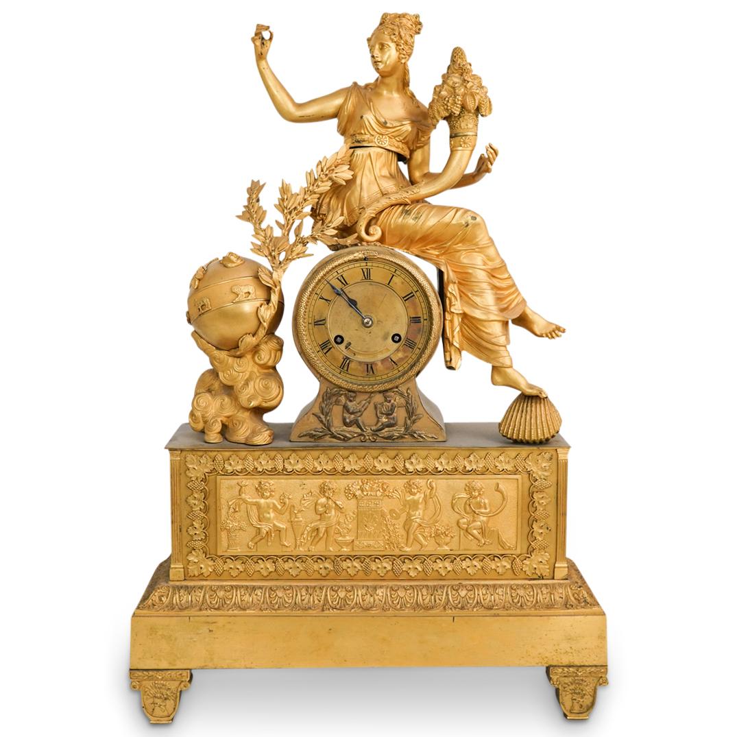 Antique French Empire Gilt Bronze Mantel Clock (1 of 10)