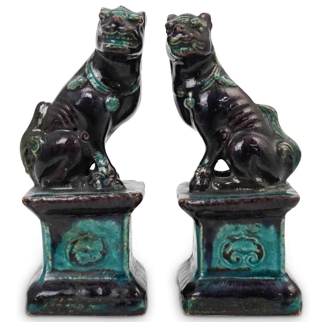Pair Of Antique Chinese Foo Dogs (1 of 6)