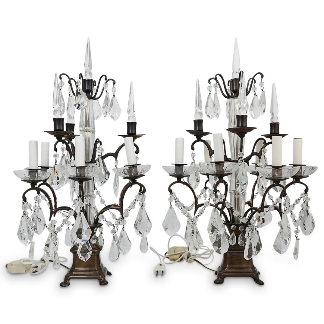 Pair Of Crystal Chandelier Table Lamps (1 of 6)