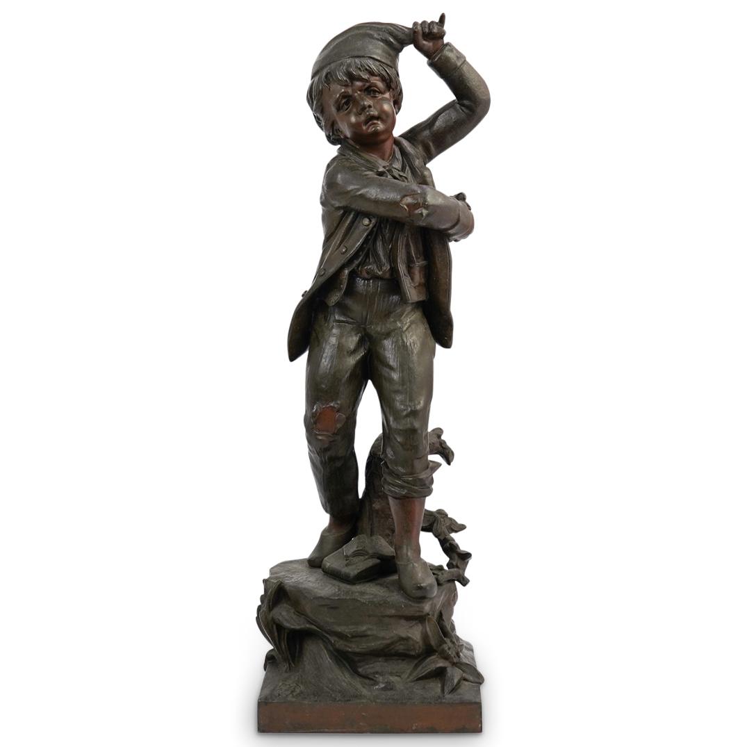Antique Spelter Boy Sculpture (1 of 5)