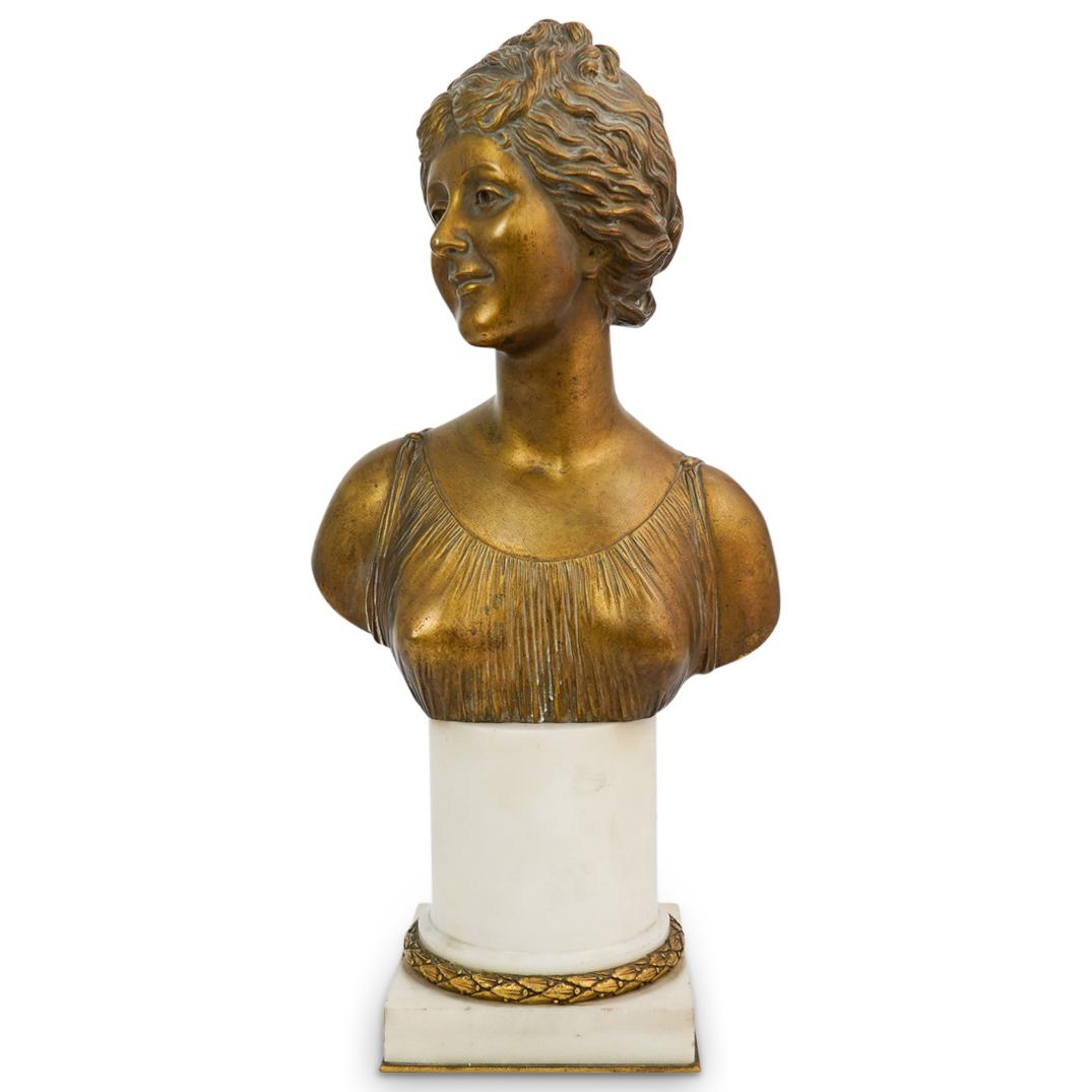 French Antique Female Bust Bronze Sculpture (1 of 7)