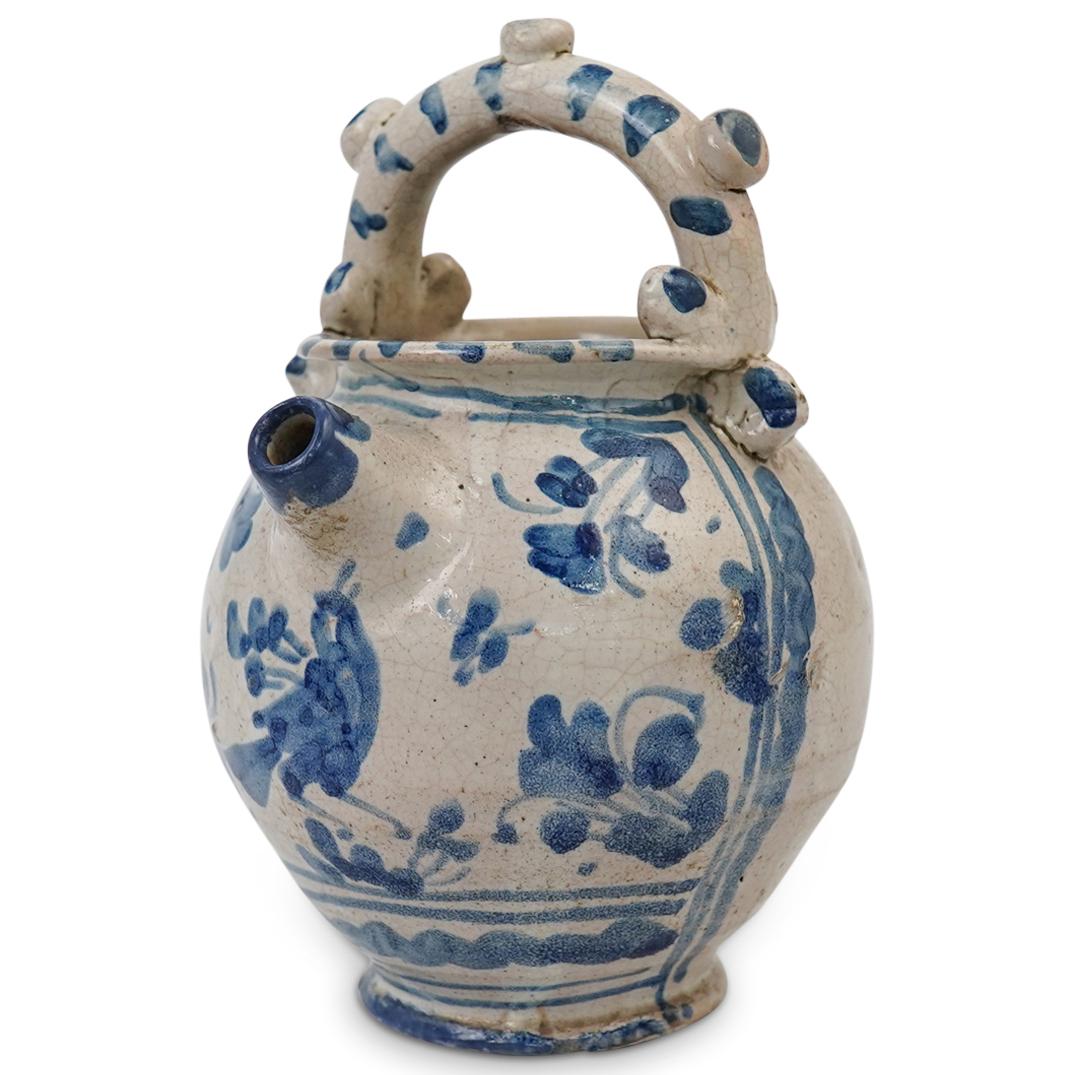 Antique French Faience Ceramic Pitcher (1 of 4)