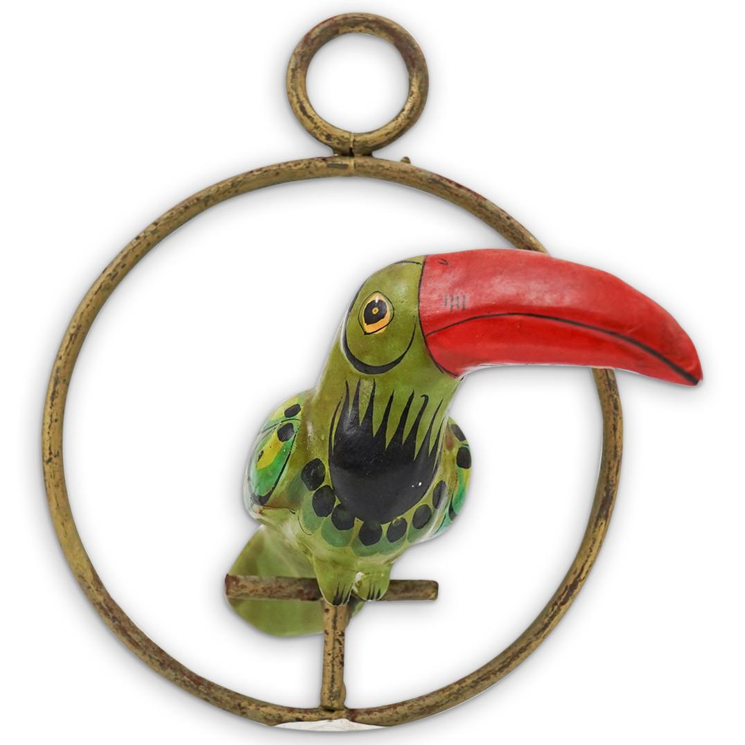 Mexican Folk Art Paper Mache Hanging Toucan (1 of 4)