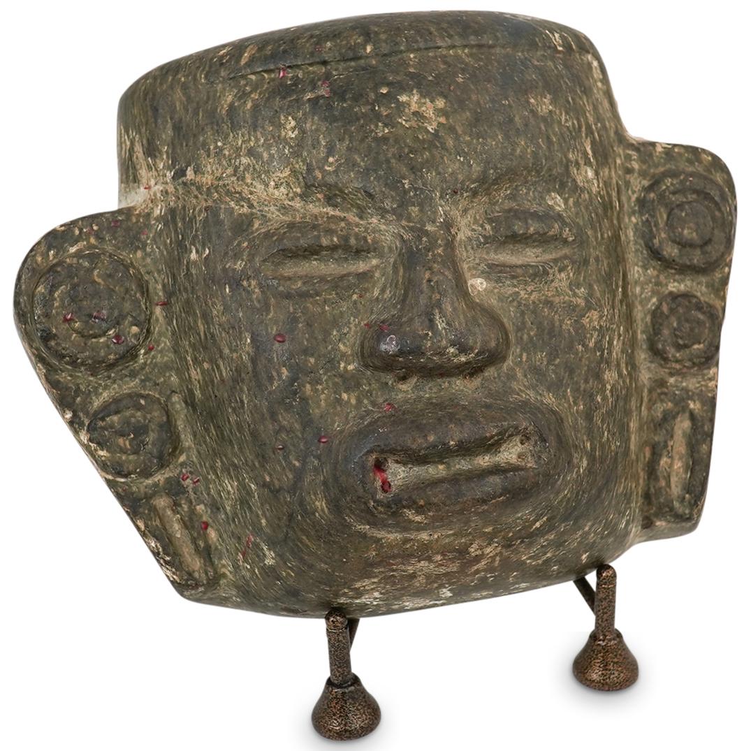 Primitive Pre Columbian Stone Carved Mask (1 of 5)