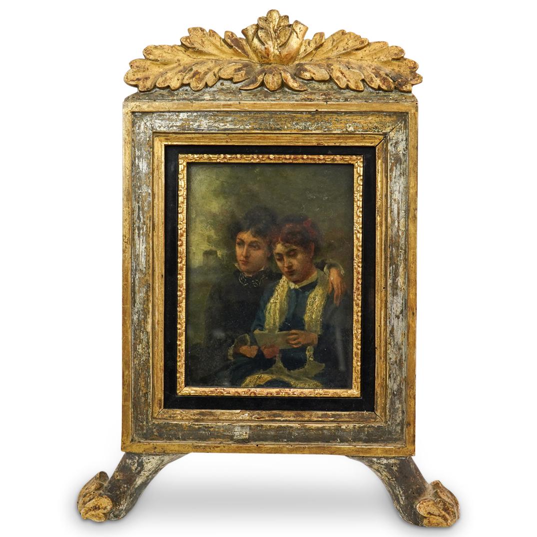 Victorian Oil Painting on Wood Panel (1 of 4)