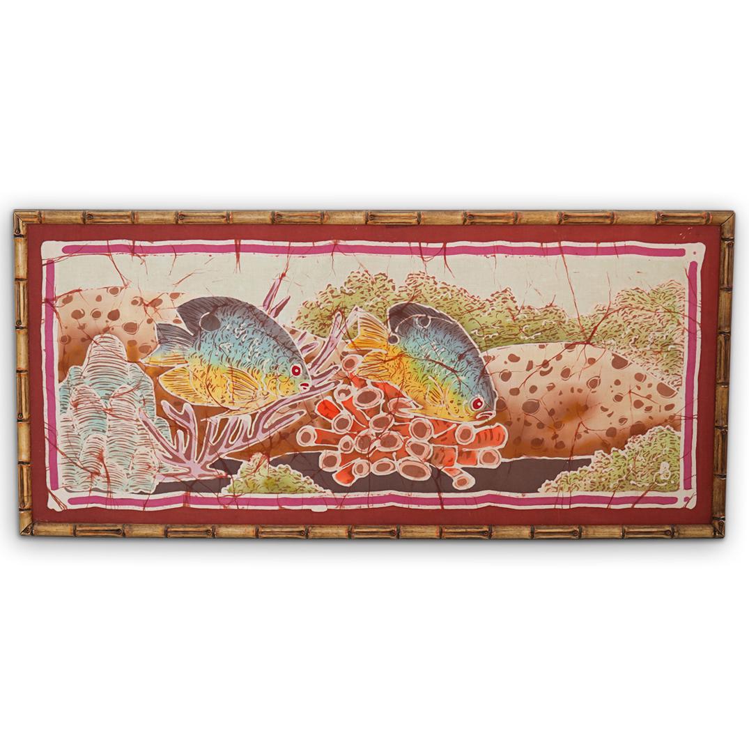 Indonesia Batik Art Fabric Framed Painting (1 of 3)