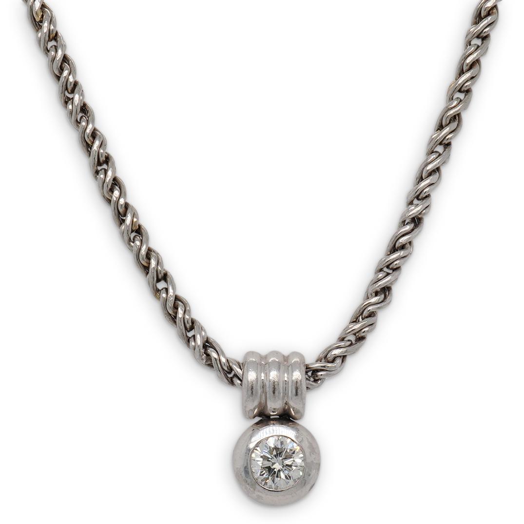 Platinum and Diamond Pendant Necklace (1 of 3)